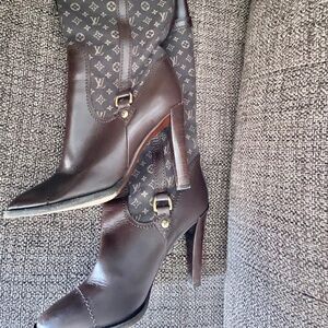 Louis Vuitton long monogram boots